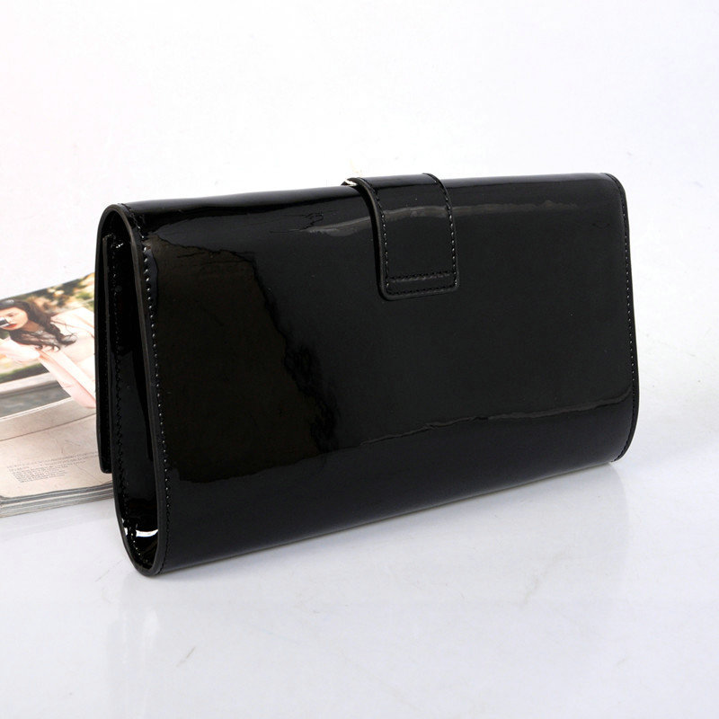 YSL belle de jour original patent leather clutch 30318 black